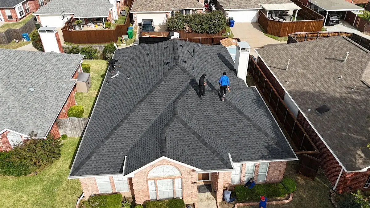 Slate & Tile Roof Repair work in progress on a Carol Stream property